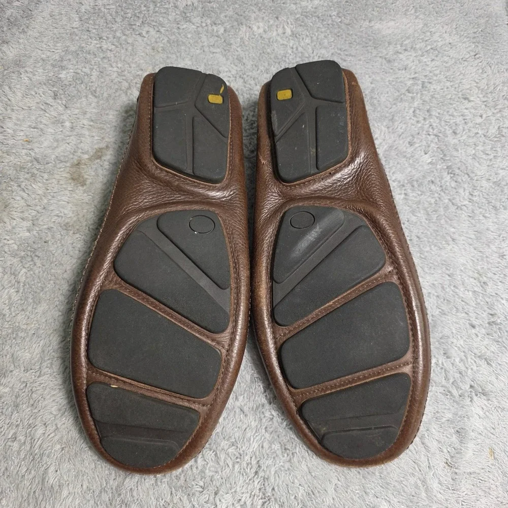 Mercanti Fiorentini Driving‎ Loafers Moccasins Brown Pebbled Leather Mens 11.5 M